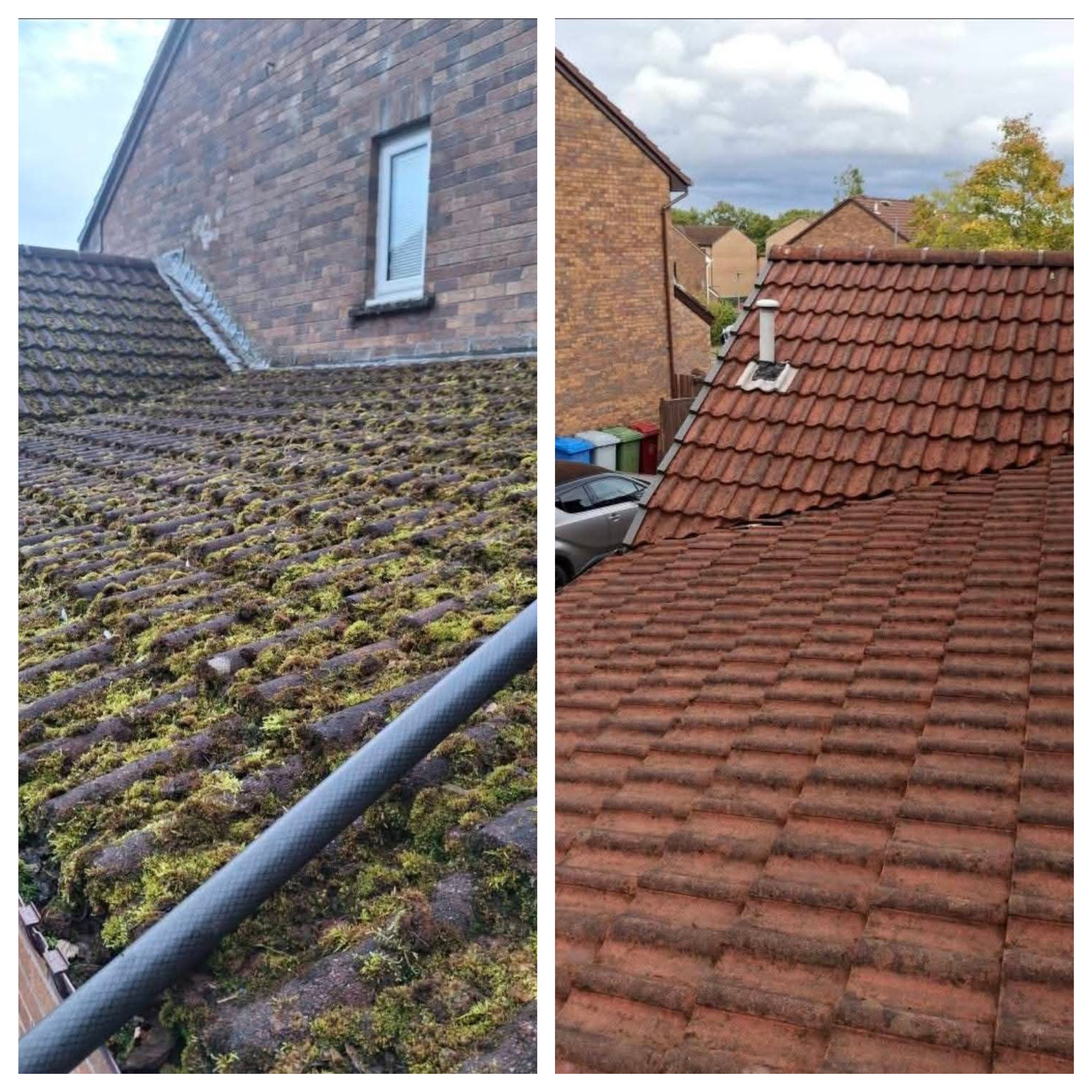 Roof scraping and cleaning by K2 Pressure