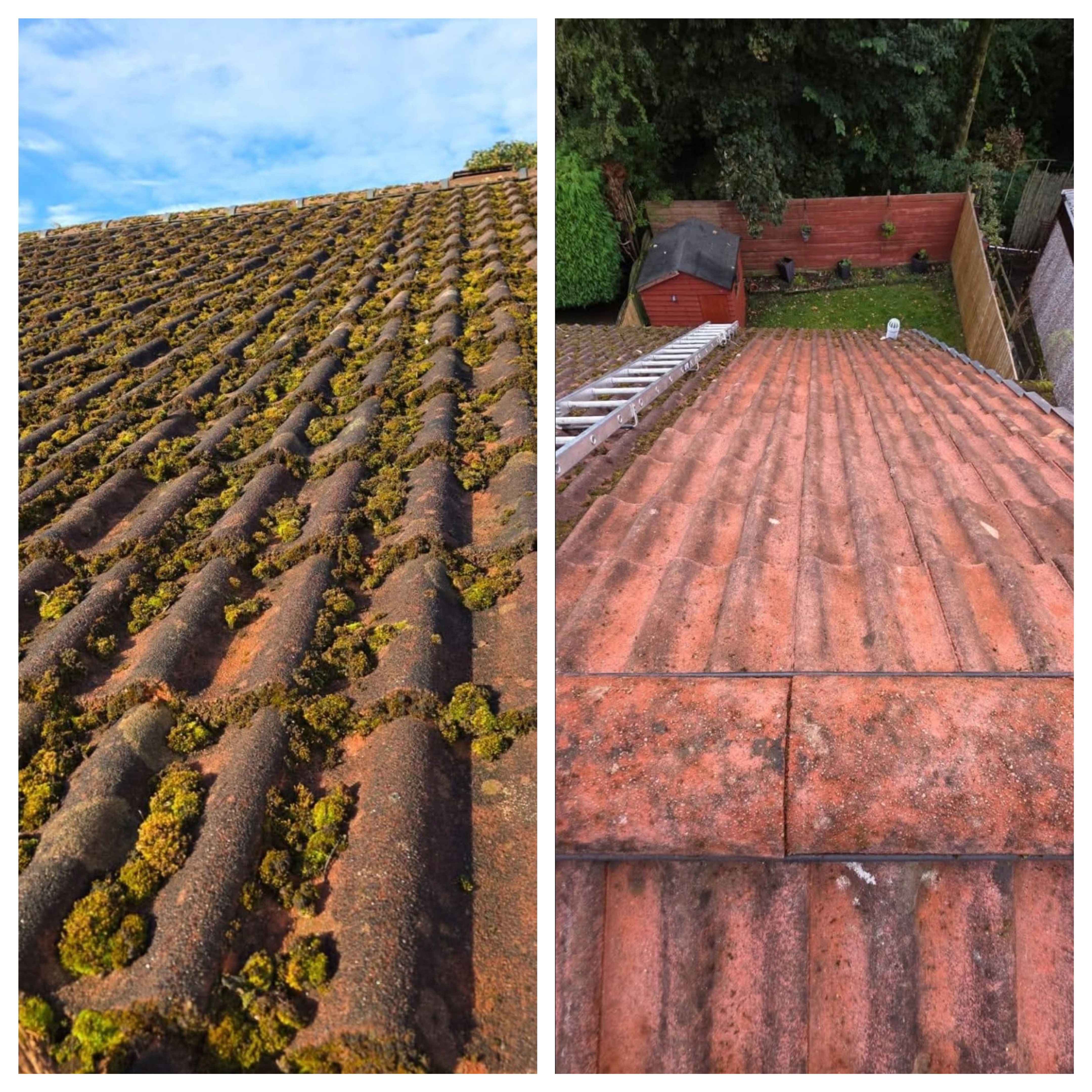 Roof scraping and cleaning by K2 Pressure